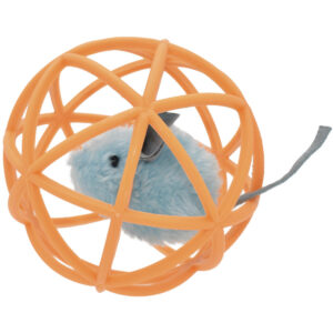 Multipet™ 5" Caged Ball with Mouse Cat Toy - Assorted Colors