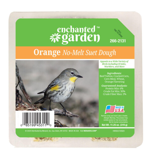 Enchanted Garden™ Orange No-Melt Bird Suet Dough - 11.25 oz