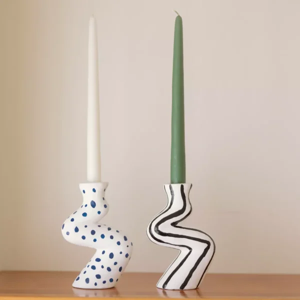 Handpainted Ceramic Candlestick
