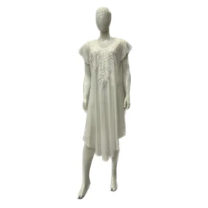 Women's Dresses Rayon Solid White with Embedded Ss U Gown 6-48 Case S-XL 140Gms 1C Chana NWr7