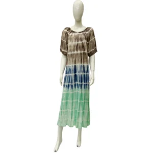 Women's Dresses Rayon Pastel Tie Dye Ss Long Dress 140Gms 1C 6-36-Case S-XL Kori NWa6