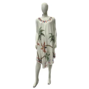 Women's Dresses Rayon Solid White with Brush Paint Sl U Gown 6-48 Case 6-48 Case 140Gms 1C Analia NWr3