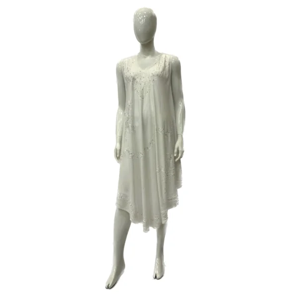Women's Dresses Rayon Solid White withEmbedded Sl U Gown 6-48 Case S-XL 140Gms 1C Aya NWr6