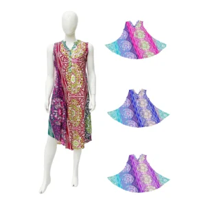 Women's Dresses Rayon Sl Printed Placket Dress 6-36-Case S-XL 3C Nala NWa0