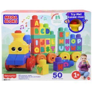 Mattel DP Mega Bloks First Builders ABC Musical Train with Big Building Blocks