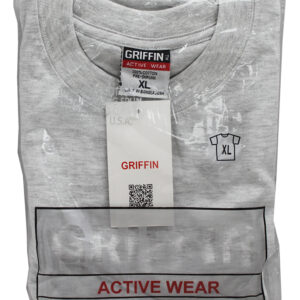 Griffin Men's Heavy Weight Crew Neck T-Shirt - Grey Assorted Sizes