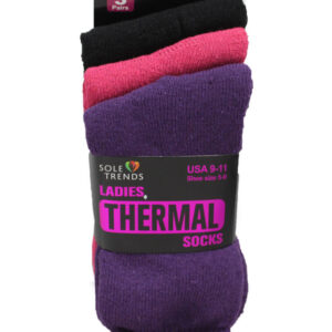Ladies Thermal Socks 3 pk Size 9-11 - Assorted Colors